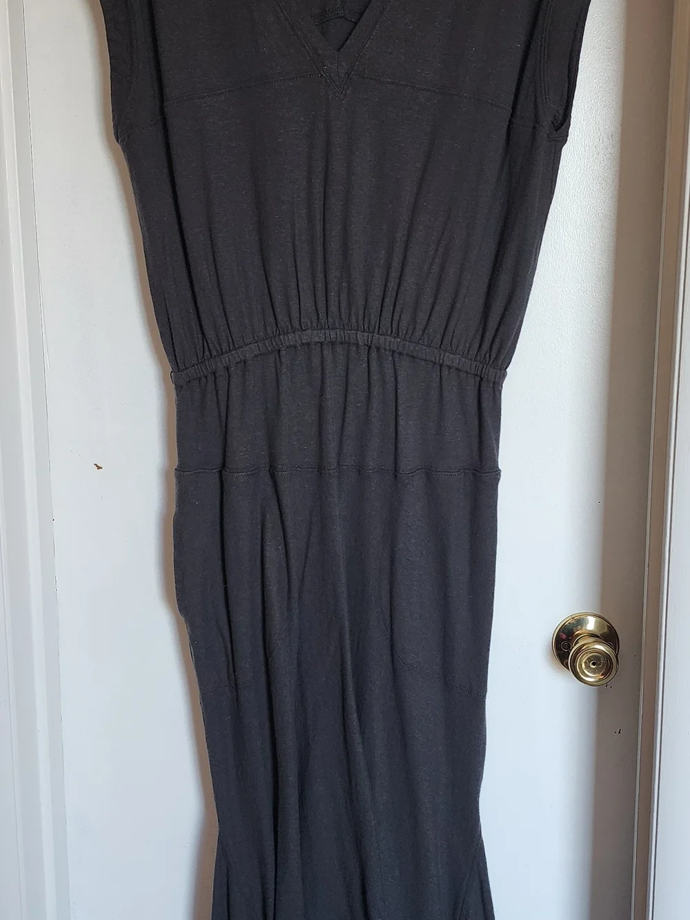 Free People Women's Deep V Black Maxi Dress